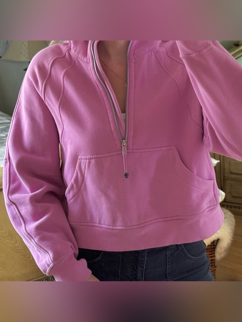 lululemon Pink Suba Half-Zip Hoodie